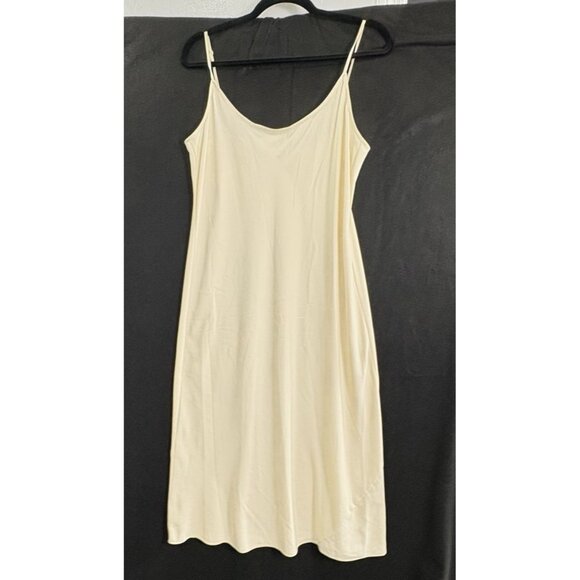 Vtg CALVIN KLEIN Women Sheer Silk Dress Pullover Chiffon Sz M Orange 47-12 - Picture 6 of 11